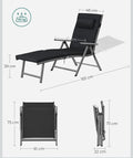 Leżak ogrodowy 183x60 songmics